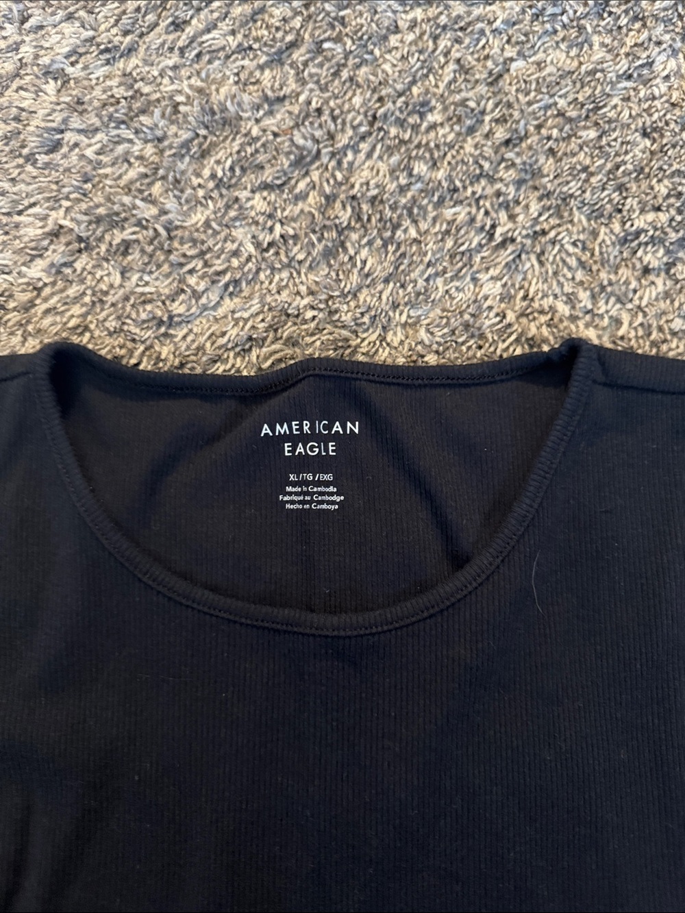 American Eagle Black Ribbed Muscle Tank - Picture 2 of 2